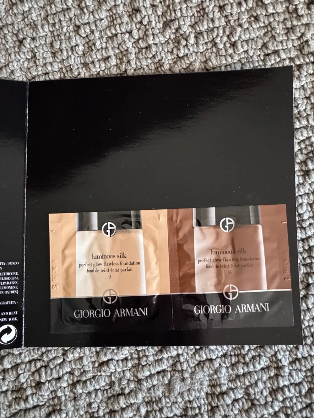 Foundation samples Make up forever HD Hydra Glow, touche eclat, Sisley, Armani
